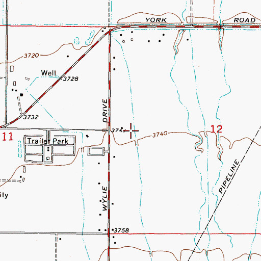 Topographic Map of 10N03W12CBAB01 Well, MT