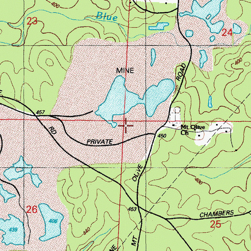 Topographic Map of Cargill Mine, AR