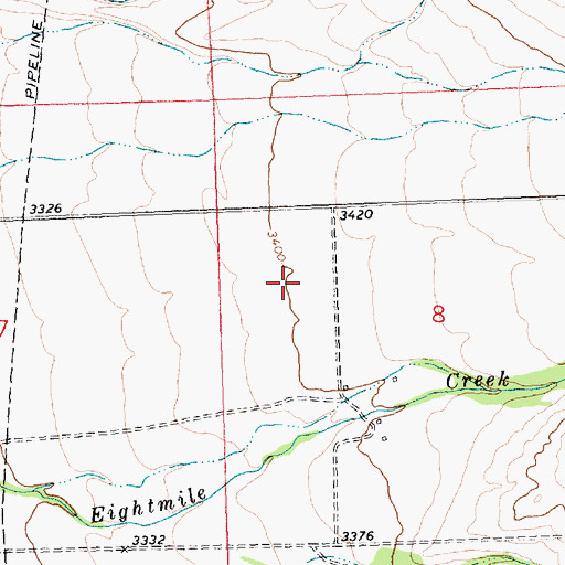 Topographic Map of 10N19W08BCDB01 Well, MT