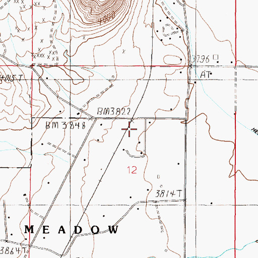 Topographic Map of 10N04W12ACBB01 Well, MT