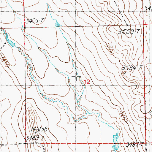 Topographic Map of 10N25E12DBA_01 Well, MT