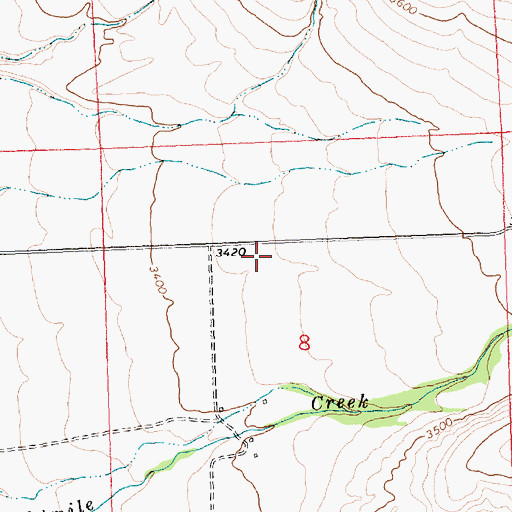 Topographic Map of 10N19W08BDAB01 Well, MT