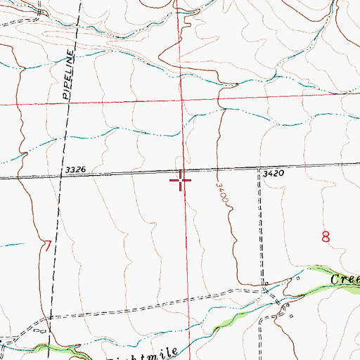 Topographic Map of 10N19W08BCBB01 Well, MT