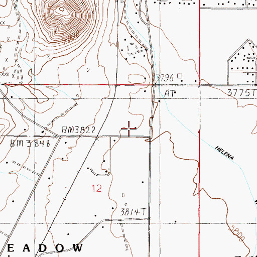Topographic Map of 10N04W12ABDC02 Well, MT