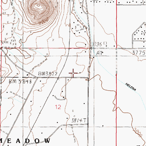 Topographic Map of 10N04W12ABDC01 Well, MT