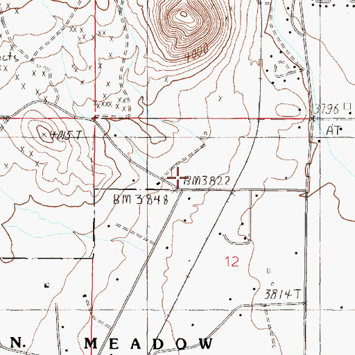 Topographic Map of 10N04W12BACD01 Well, MT