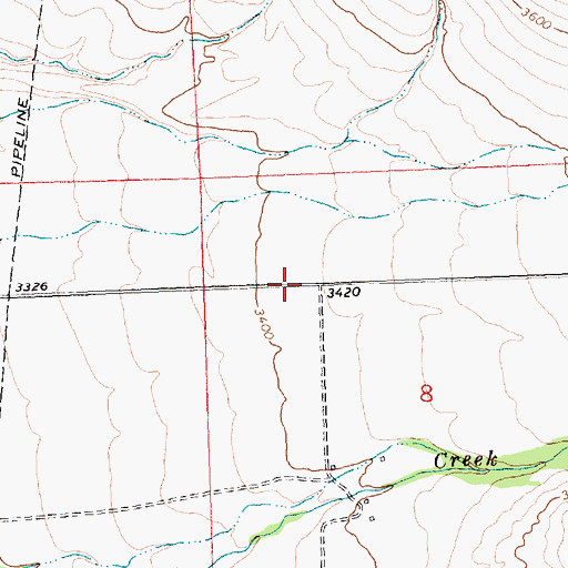 Topographic Map of 10N19W08BBDD01 Well, MT