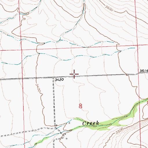Topographic Map of 10N19W08BADD01 Well, MT