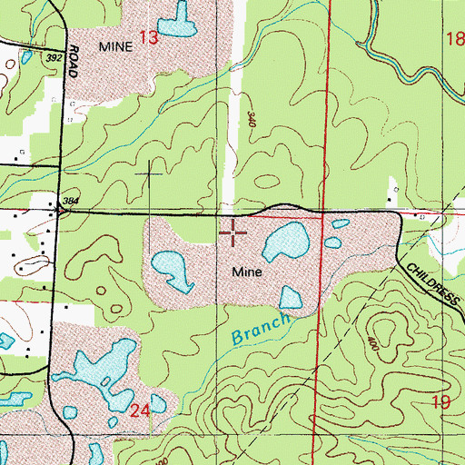 Topographic Map of Childress Mine, AR