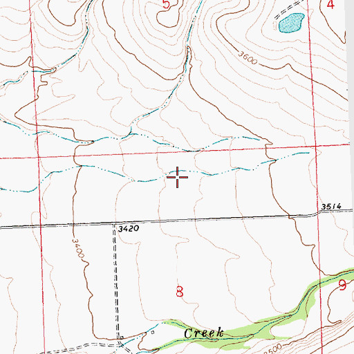 Topographic Map of 10N19W08ABBC01 Well, MT