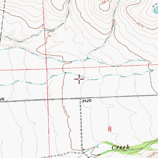 Topographic Map of 10N19W08BABC01 Well, MT