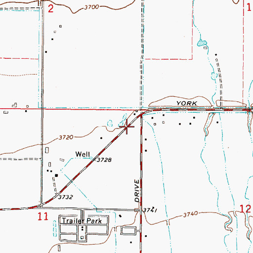 Topographic Map of 10N03W02DDDD02 Well, MT