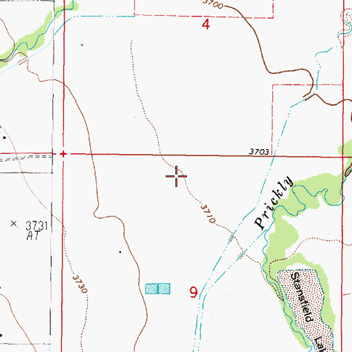 Topographic Map of 10N03W09BAA01_ Well, MT