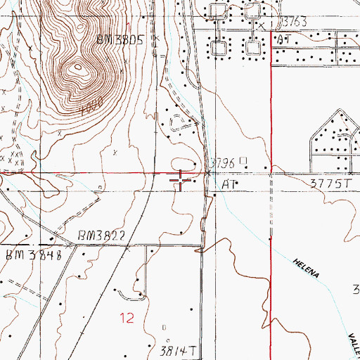 Topographic Map of 10N04W12ABAA01 Well, MT