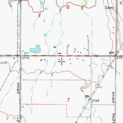 Topographic Map of 10N02W07BAA_01 Well, MT