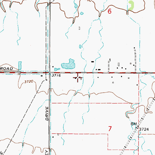 Topographic Map of 10N02W07BAAB01 Well, MT
