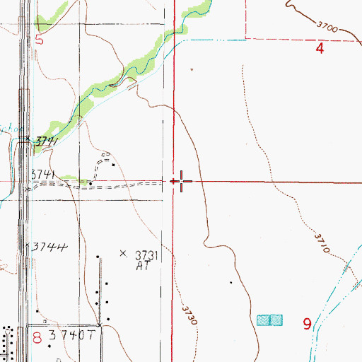 Topographic Map of 10N03W09BBBA01 Well, MT