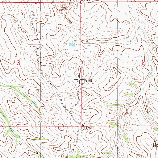 Topographic Map of 10N57E02CBCB01 Well, MT