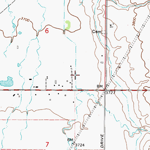 Topographic Map of 10N02W06DDB_01 Well, MT