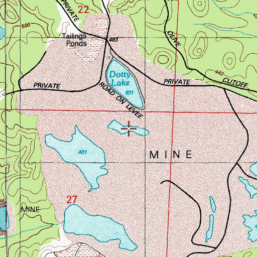 Topographic Map of East Maud Mine, AR