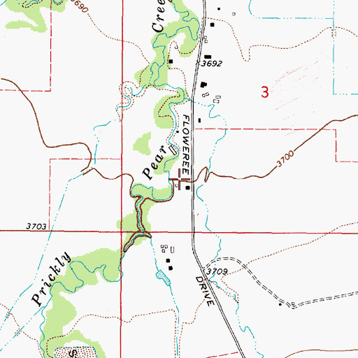 Topographic Map of 10N03W03CCA01_ Well, MT