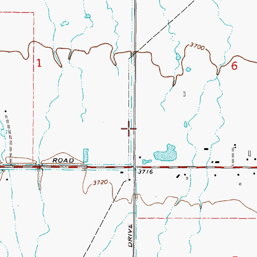 Topographic Map of 10N03W12AAAD01 Well, MT