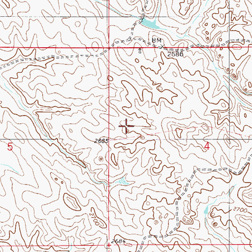 Topographic Map of 10N55E04BC__01 Well, MT