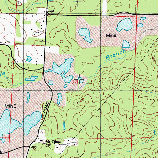 Topographic Map of East Ozark Mine, AR