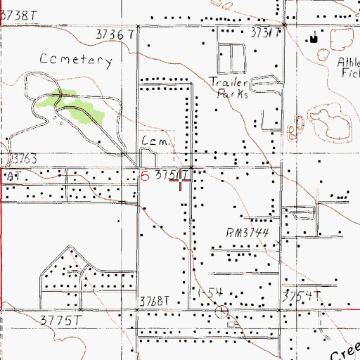 Topographic Map of 10N03W06DBAA01 Well, MT