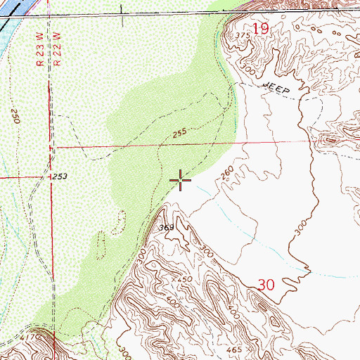 Topographic Map of Mohave Wash, AZ