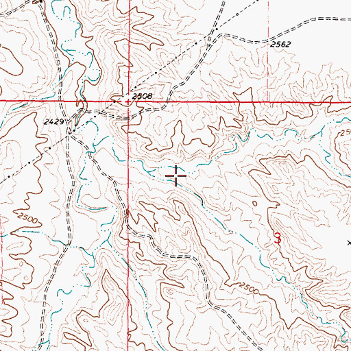 Topographic Map of 10N50E03BBDD01 Well, MT