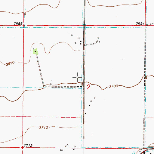 Topographic Map of 10N03W02BDD_01 Well, MT