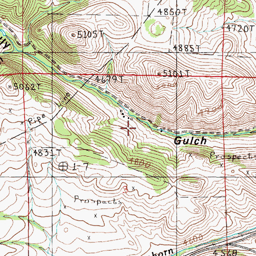 Topographic Map of 10N05W03ABCB01 Well, MT