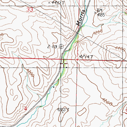 Topographic Map of 10N12W04AAAB01 Well, MT