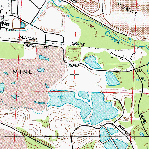 Topographic Map of Fletcher Mine, AR