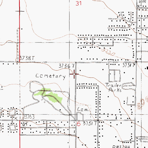 Topographic Map of 10N03W06ABBC01 Well, MT