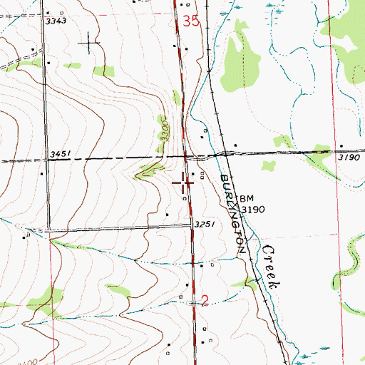 Topographic Map of 10N20W02ABBC01 Well, MT