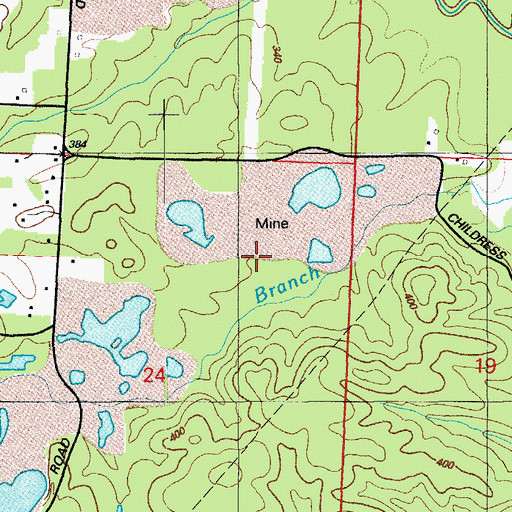 Topographic Map of Gates Mine, AR