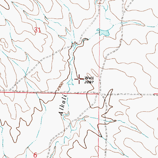Topographic Map of 11N46E31DDDB01 Well, MT