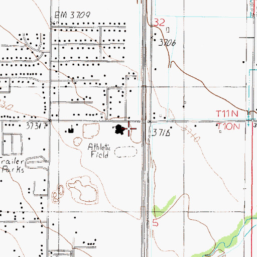 Topographic Map of 10N03W05BAAB01 Well, MT