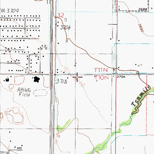 Topographic Map of 10N03W05ABAA01 Well, MT
