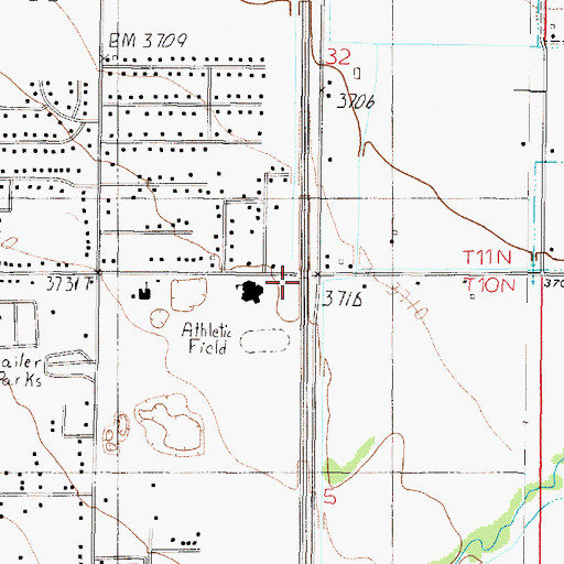 Topographic Map of 10N03W05BAAA01 Well, MT