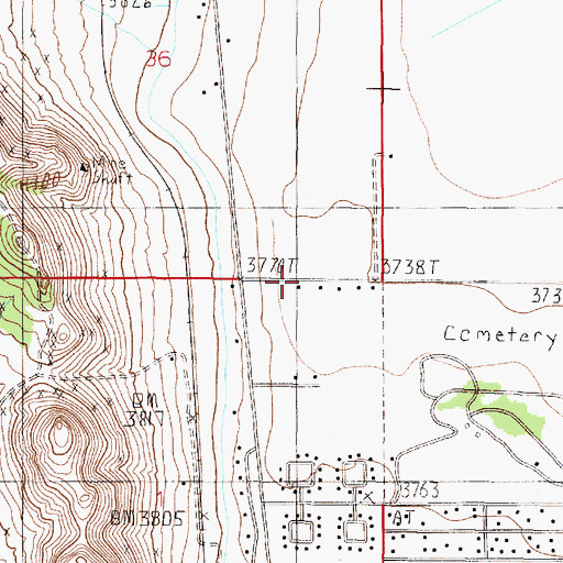 Topographic Map of 10N04W01AABB01 Well, MT