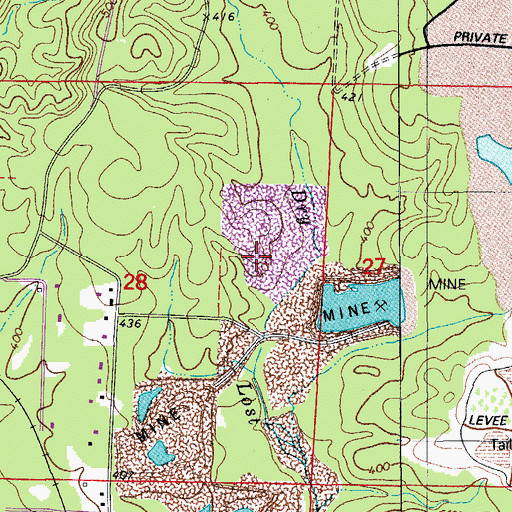 Topographic Map of Globe 28 Mine, AR