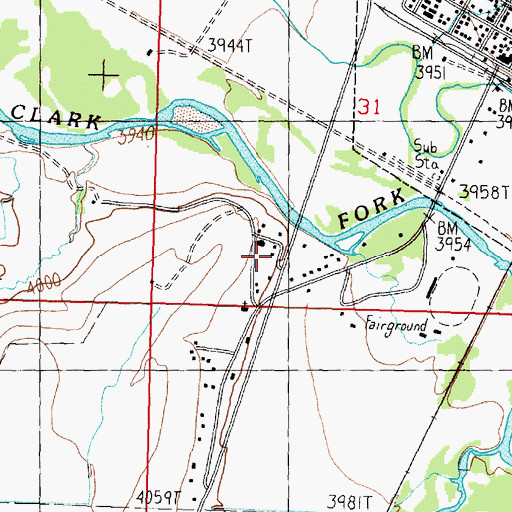 Topographic Map of 11N12W31CDBC01 Well, MT