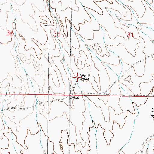 Topographic Map of 11N46E31CCBD01 Well, MT