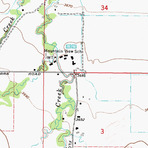 Topographic Map of 10N03W03BABB01 Well, MT