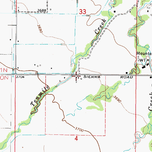 Topographic Map of 10N03W04ABBB01 Well, MT
