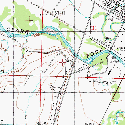 Topographic Map of 11N12W31CDBC03 Well, MT