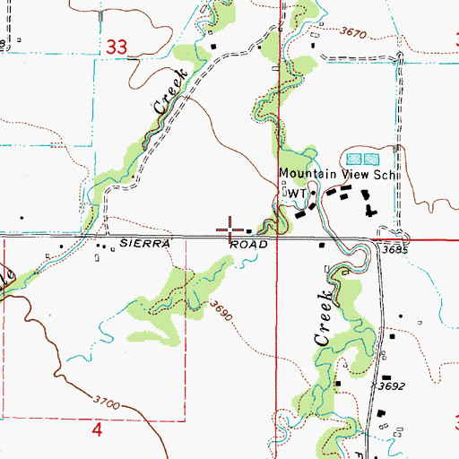 Topographic Map of 11N03W33DDDC01 Well, MT